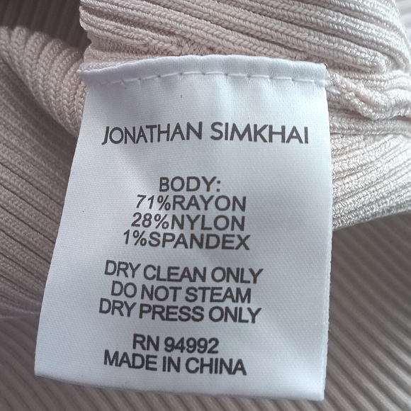 Jonathan Simkhai Abia Ribbed Sweetheart Crop Top Cream L - Picture 8 of 8